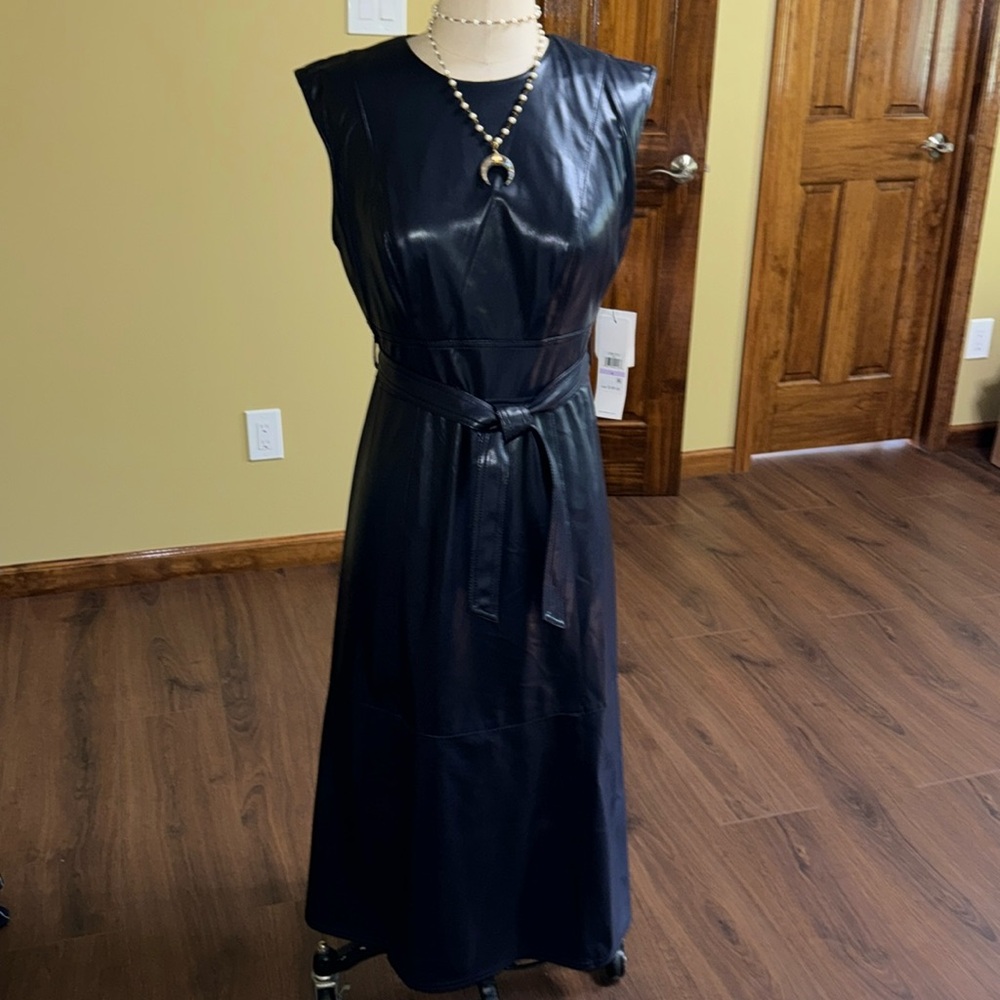 Calvin Klein faux leather Dress 0795 - Picture 1 of 7